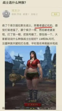 正规股票杠杆平台查询 魔兽老哥照着老婆捏幻化！被老婆发现暴打删号！